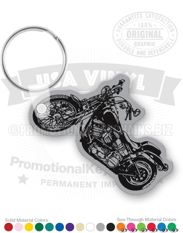 Vintage 1970s Chopper Motorcycle Vinyl Keychain