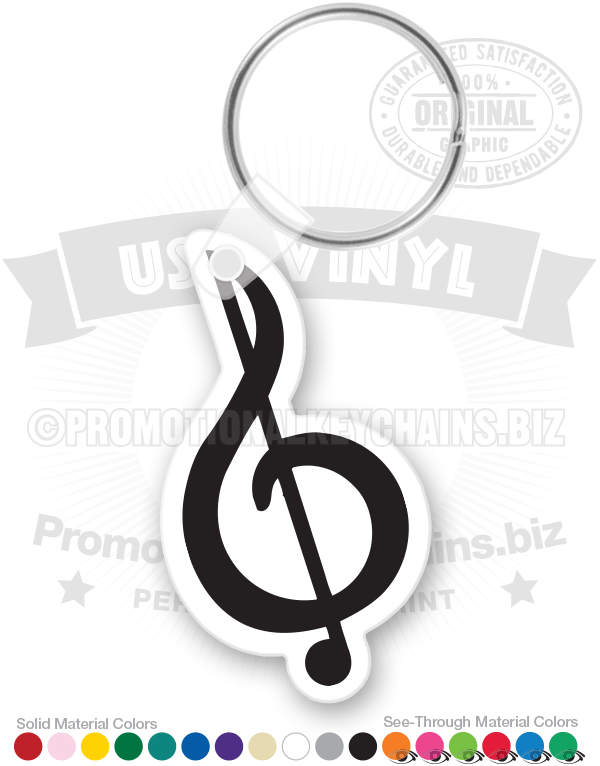 Musical Treble Clef Vinyl Keychain