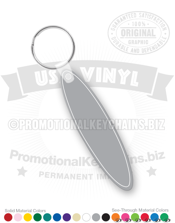 Oval Tag Vinyl Keychain