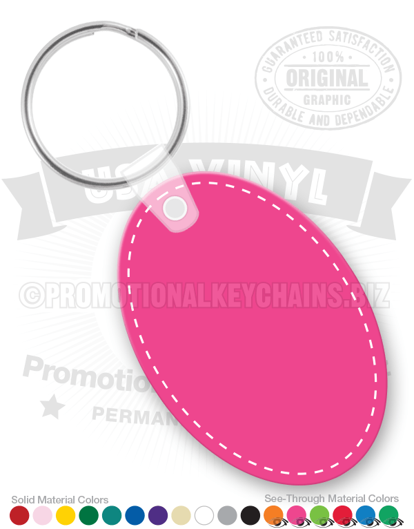 Oval Vinyl Keychain