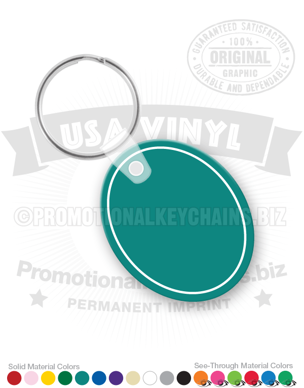 Oval Vinyl Keychain