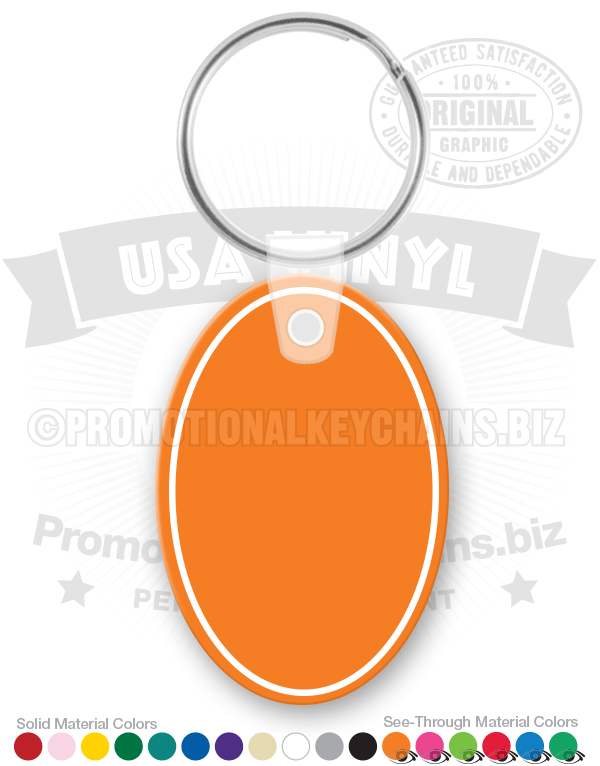 Oval Vinyl Keychain