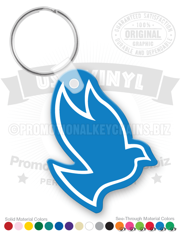 Peace Dove Bird Vinyl Keychain