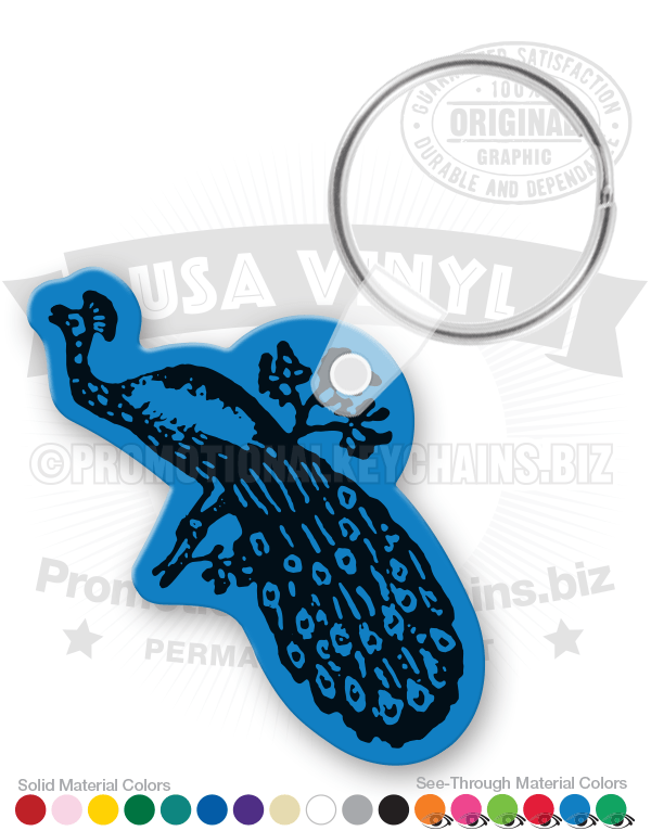 Peacock Vinyl Keychain
