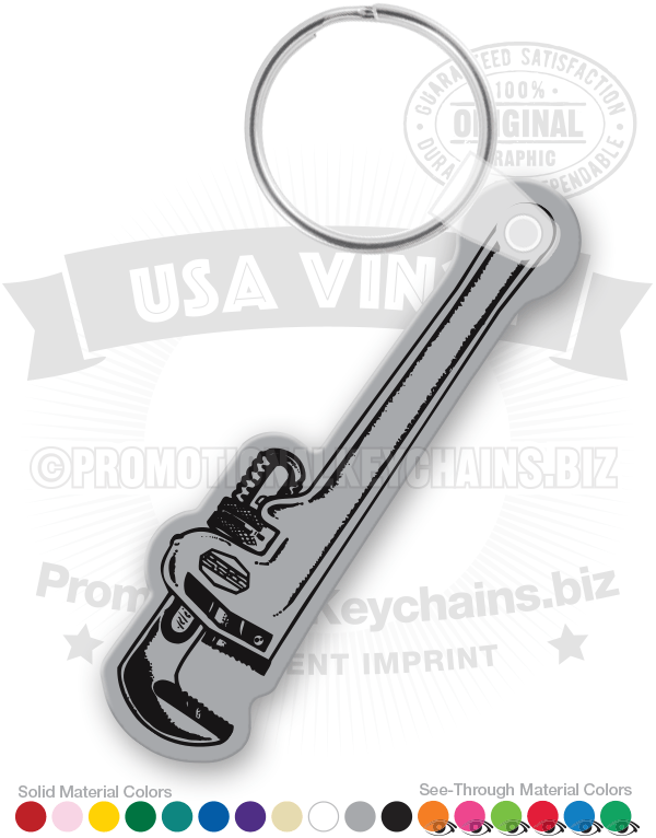 Pipe Wrench Vinyl Keychain