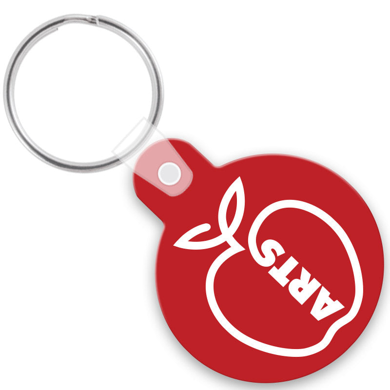 Circle With Tab Vinyl Business Keychain PK6318