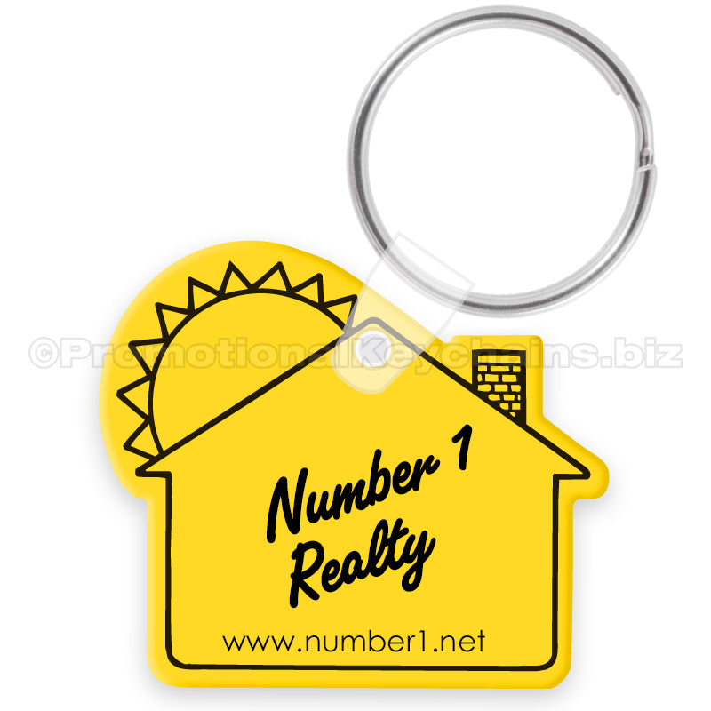 House With Sun Custom Vinyl Realtor Keychains PK5107