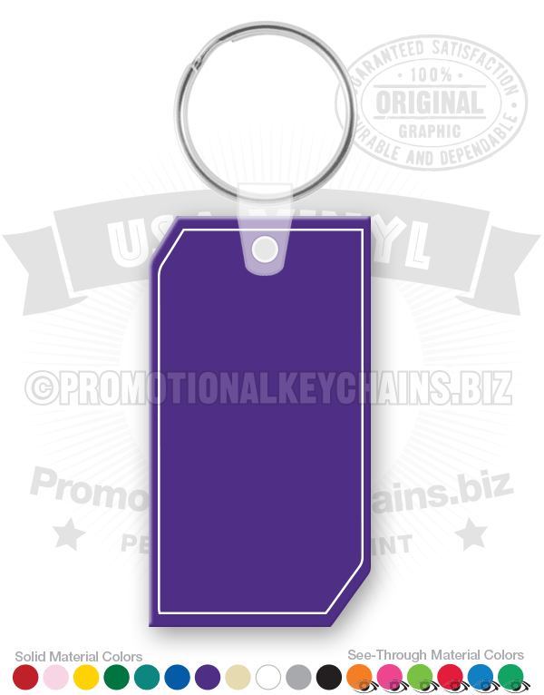 Rectangle Tag Vinyl Keychain
