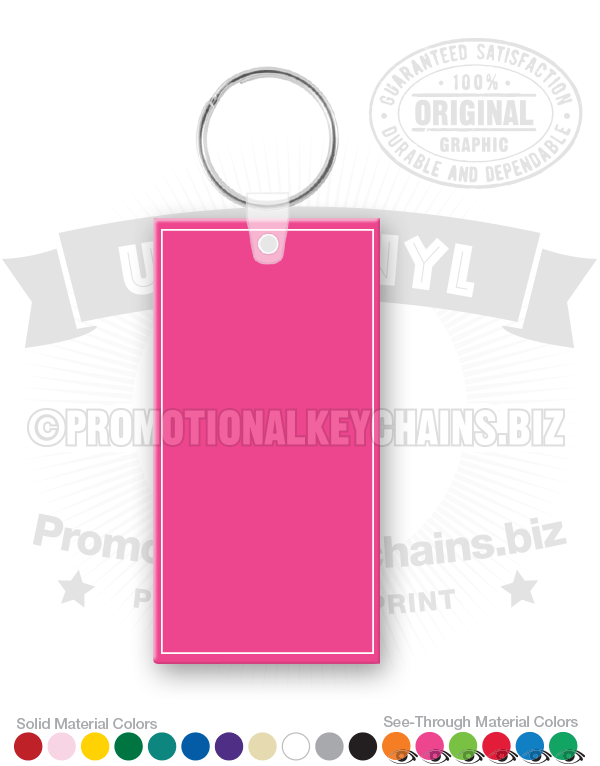 Rectangle Tag Vinyl Keychain