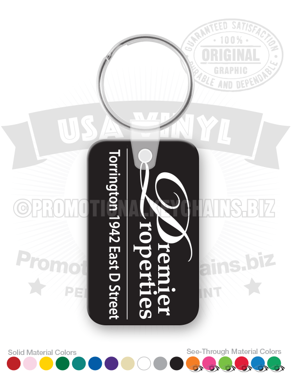 Rectangle Tag Vinyl Keychain
