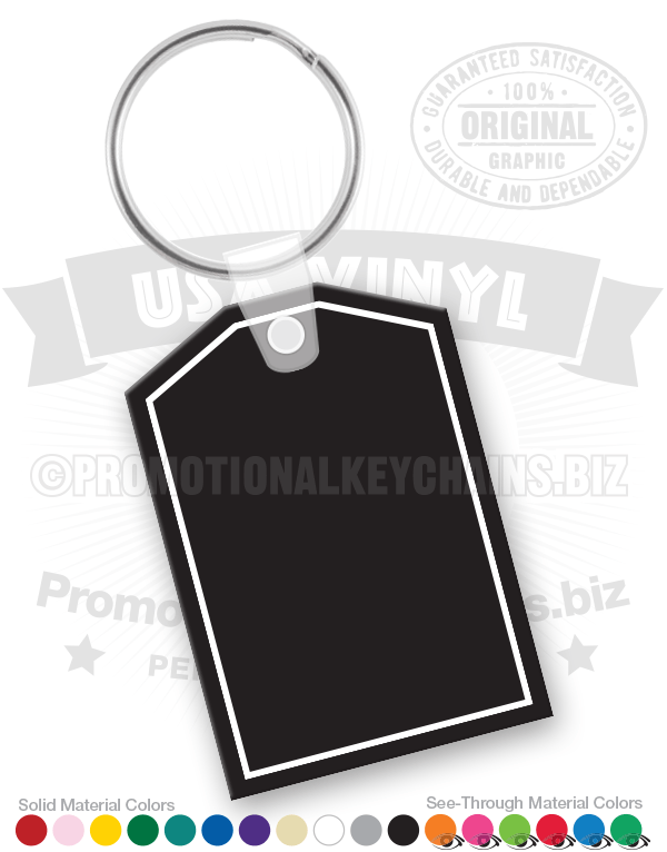 Rectangle Tag Vinyl Keychain