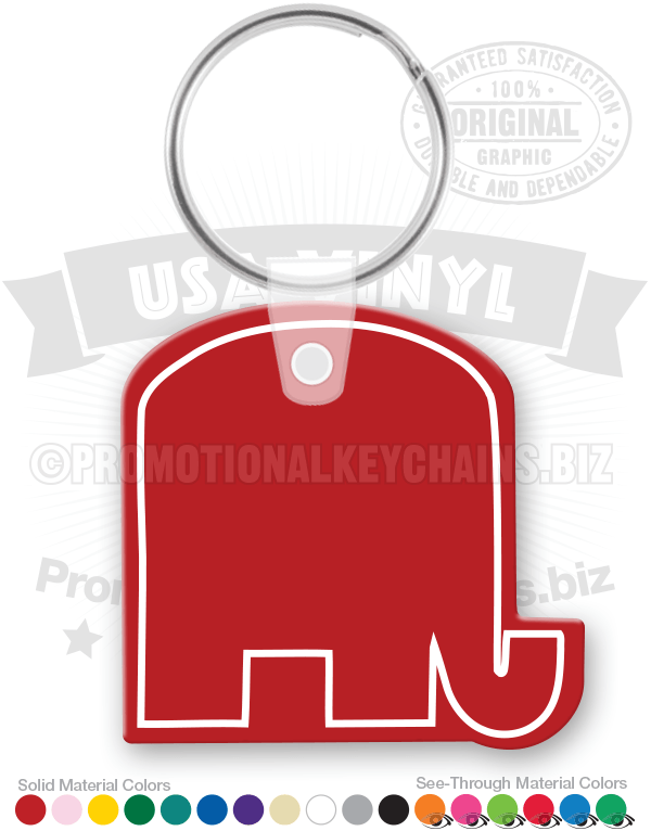 Republican GOP Elephant Vinyl Keychain