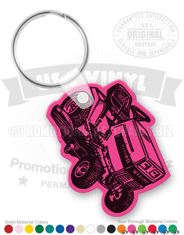 Riding Lawn Mower Vinyl Keychain