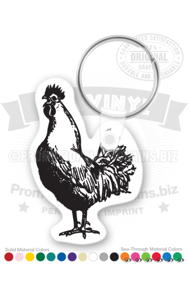 Rooster Vinyl Keychain