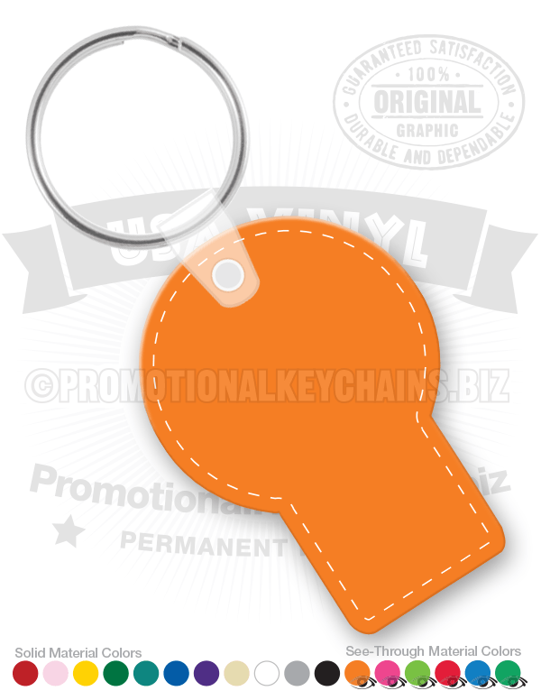 Round With Rectangle Vinyl Keychain