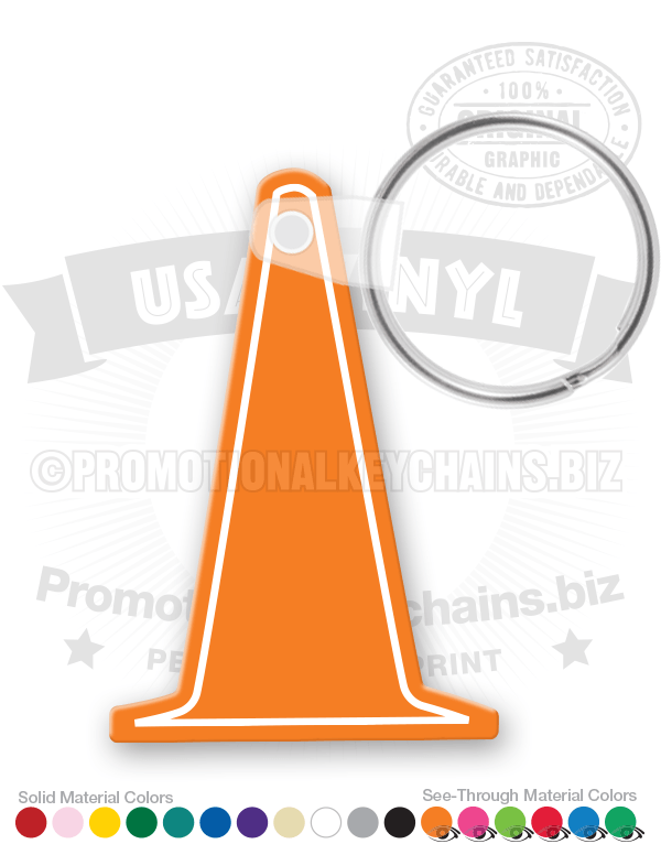 Safety Cone Vinyl Keychain