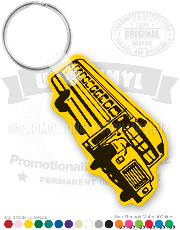 School Bus Vinyl Keychain