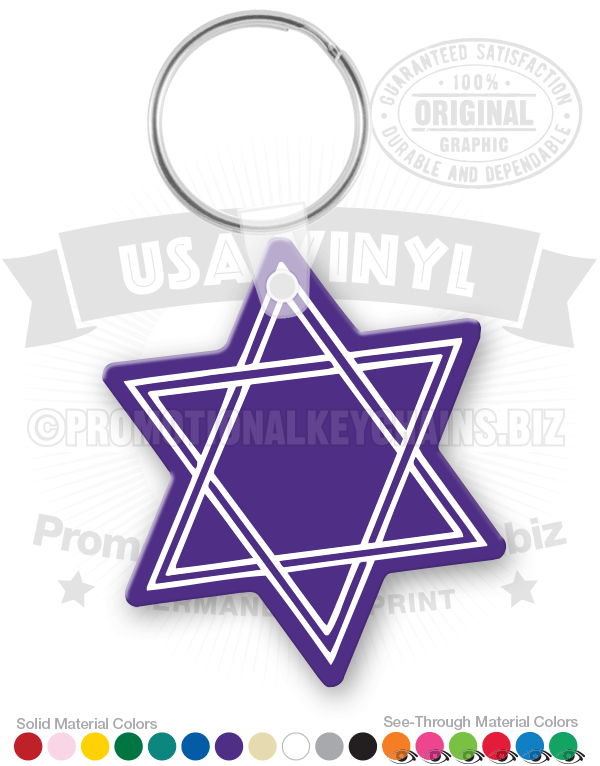 Six Point Star Vinyl Keychain