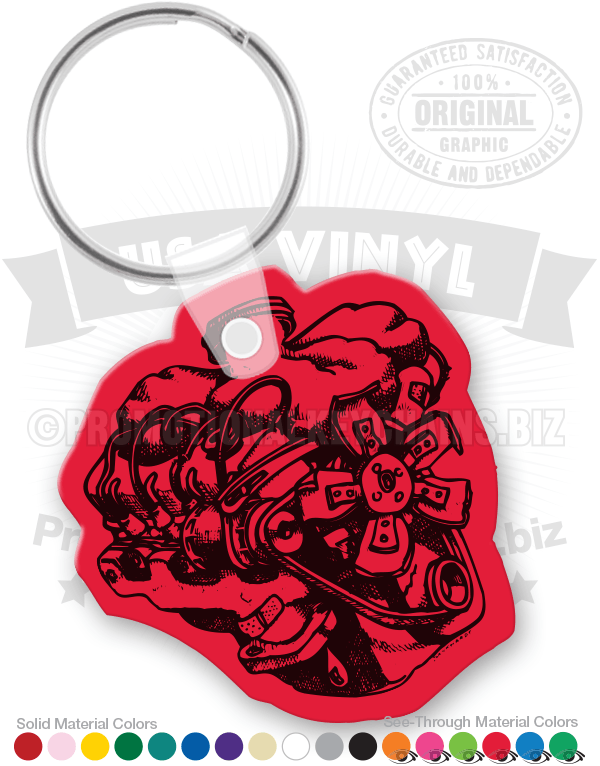 Small Block Engine Vinyl Keychain