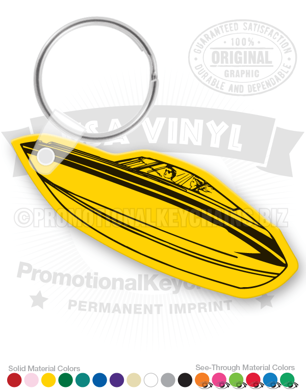 Speed Boat Vinyl Keychain