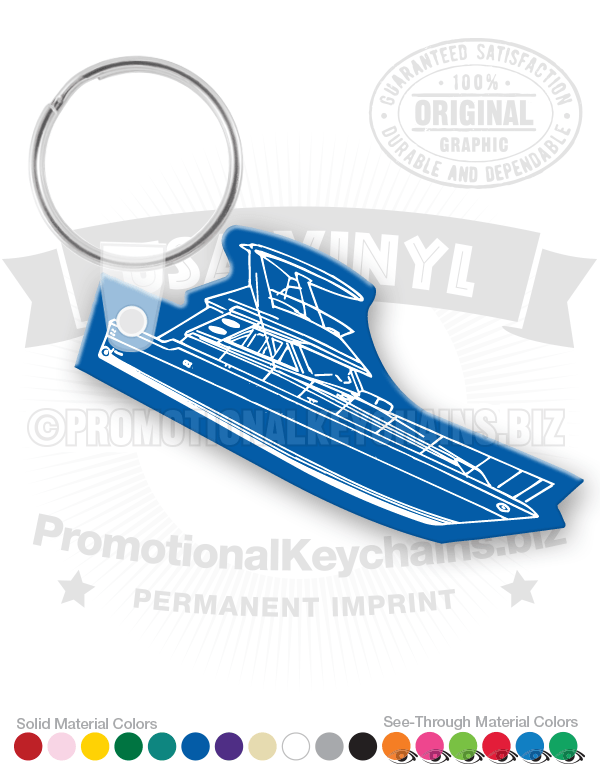 Sport Fishing Boat Vinyl Keychain