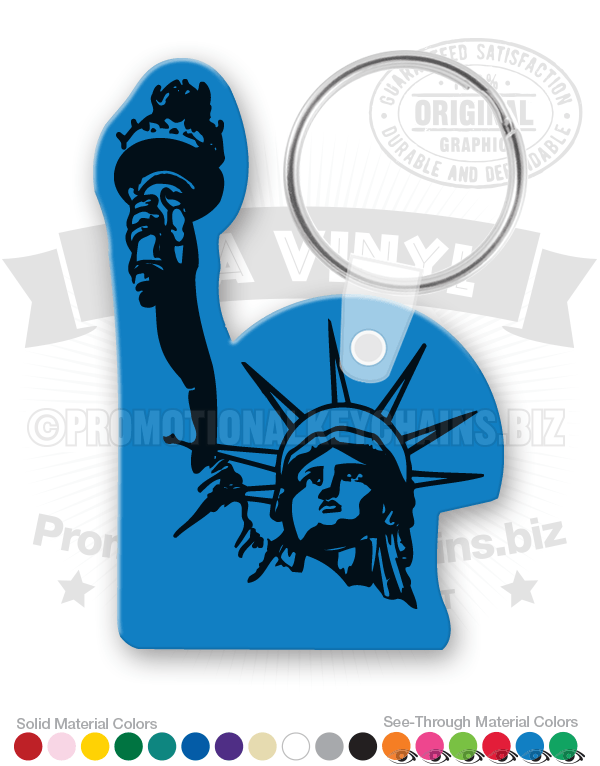 Statue of Liberty Face and Torch Vinyl Keychain