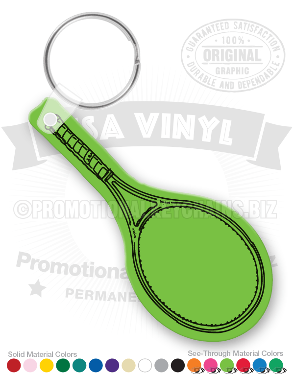 Tennis Racket Vinyl Keychain