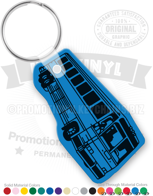 Tour Bus Vinyl Keychain - Custom Printed