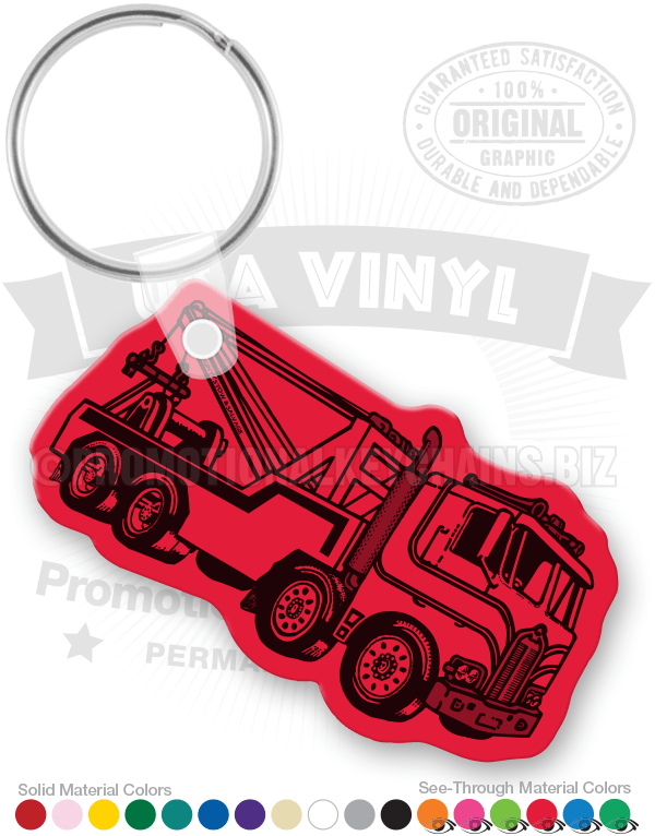 Heavy Wrecker Tow Truck VInyl Keychain