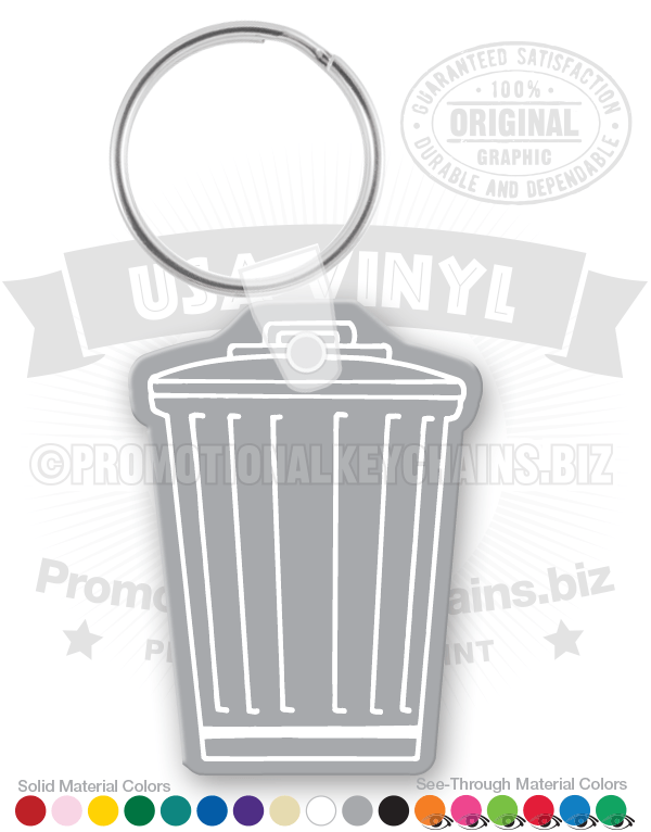 Trash Can Vinyl Keychain