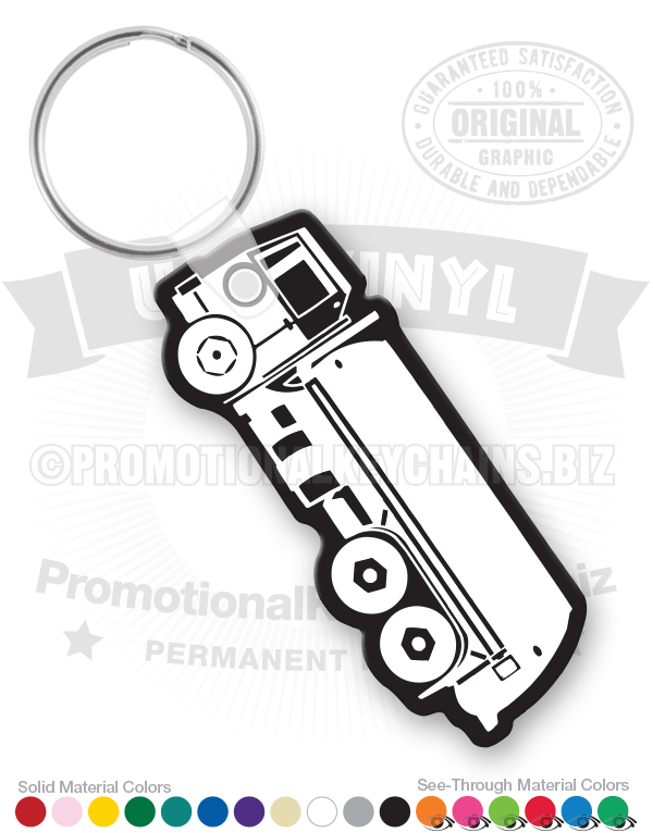 Utility Tanker Truck Vinyl Keychain