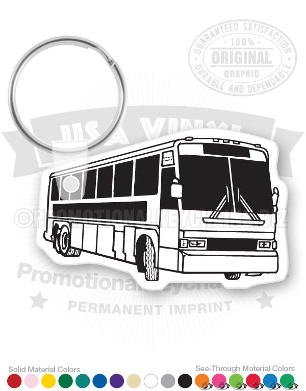 Turning Bus Vinyl Keychain