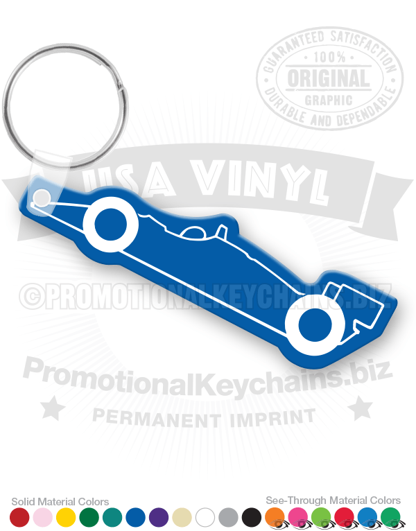 Vintage Formula Race Car Vinyl Keychain
