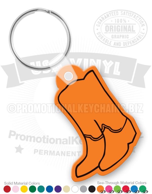 Western Boots Vinyl Keychain