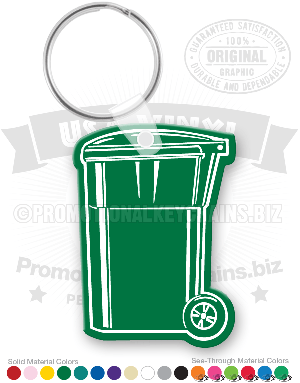 Wheeled Trash Bin Vinyl Keychain
