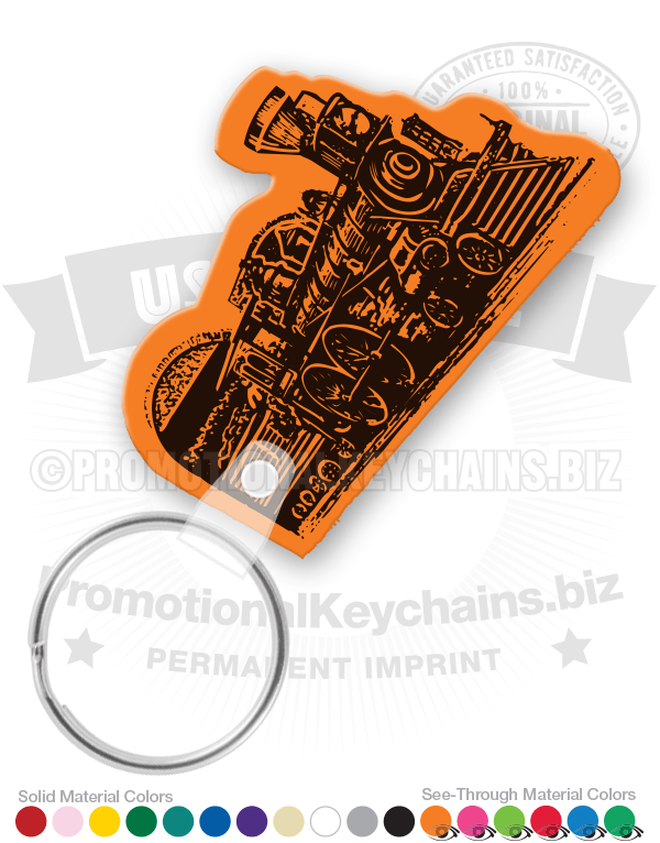 Antique Steam Locomotive Vinyl Keychain