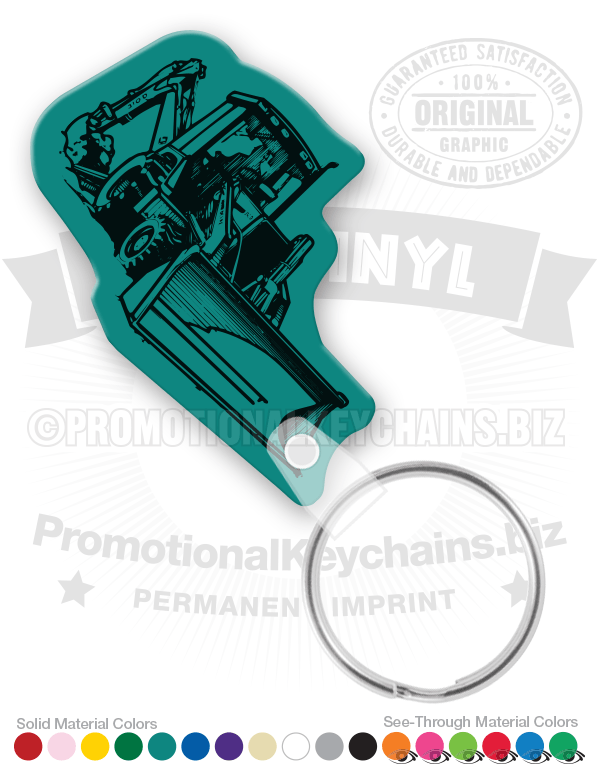 Backhoe Keychain Backhoe Loader Vinyl Keychain - Custom Printed – PromotionalKeychains.biz