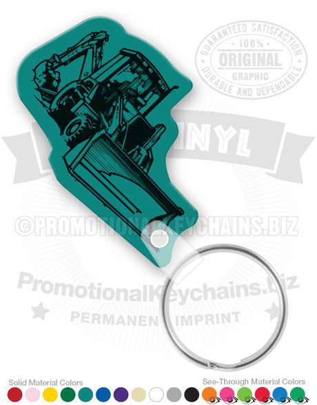 Backhoe Loader Vinyl Keychain