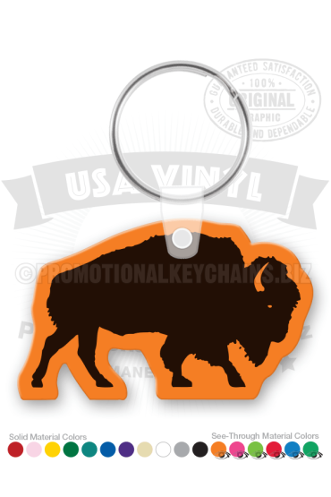 Buffalo Silhouette Vinyl Keychain