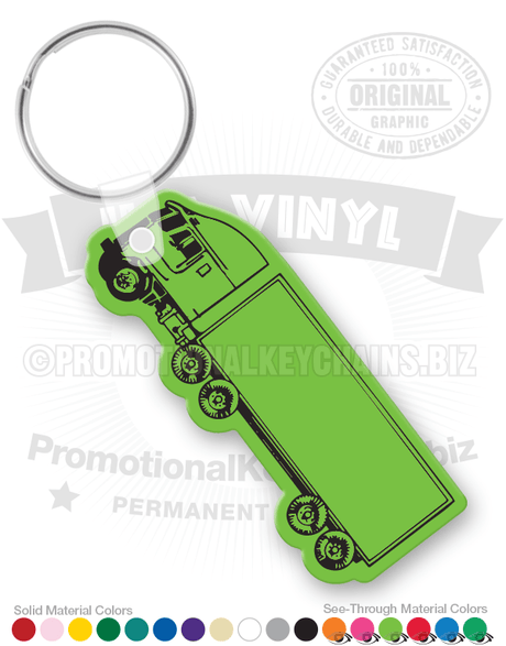 Cab-Over Short Trailer Truck Vinyl Keychain
