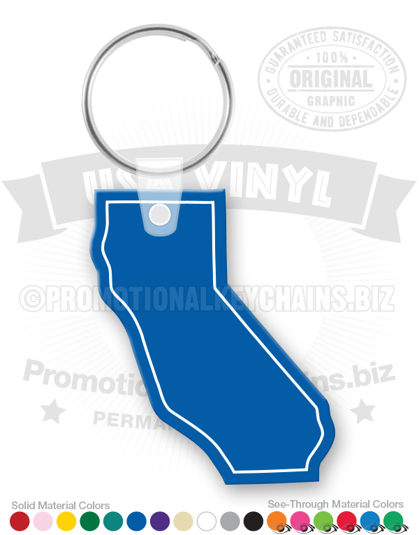 California State Blue Vinyl Keychain
