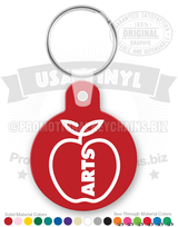Circle With Tab Vinyl Business Keychain