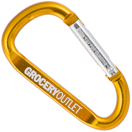 Gold colored 60mm carabiner with custom engraving