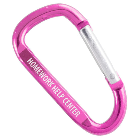 Pink 60mm carabiner with custom engraving