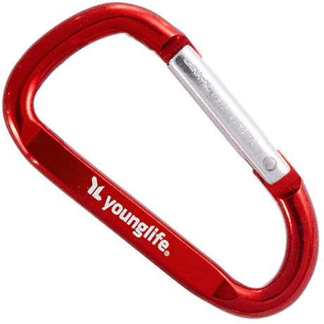 Red 60mm carabiner with custom engraving