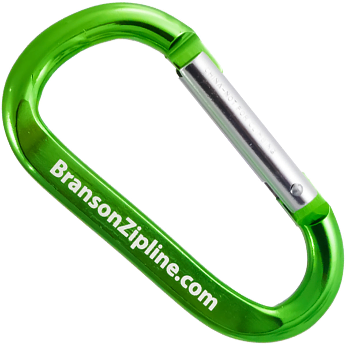 Green color 80mm carabiner with  a customized engraving