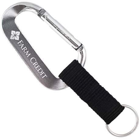 Engraved silver colored XTREME carabiner with key ring strap attachment