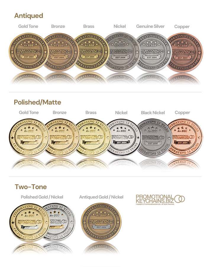 Collection of metal items in various platings including gold, bronze, brass, nickel, genuine silver, copper and two-tone – in antiqued and polished finishes.
