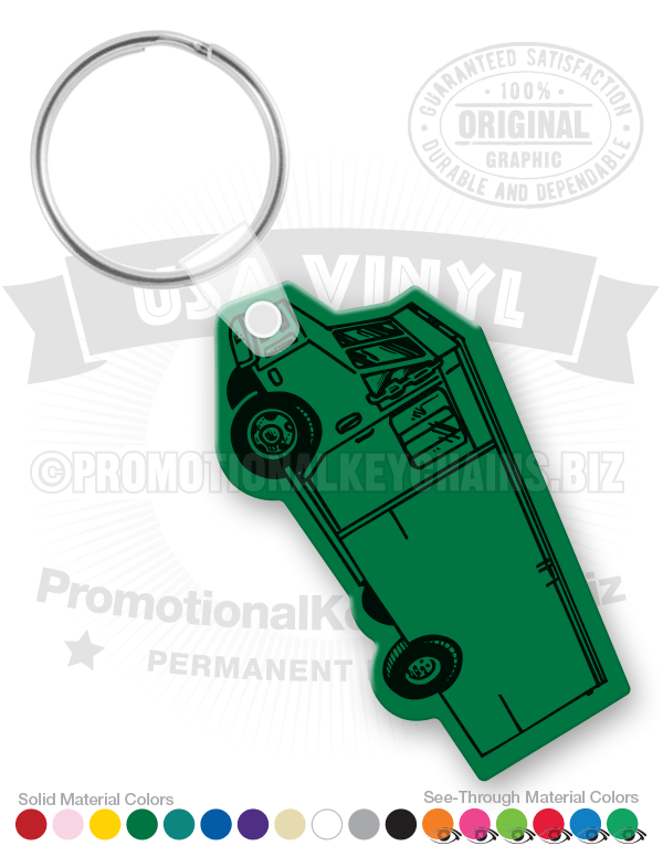 Delivery Step Van Vinyl Keychain