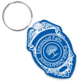 Blue detective badge keychain